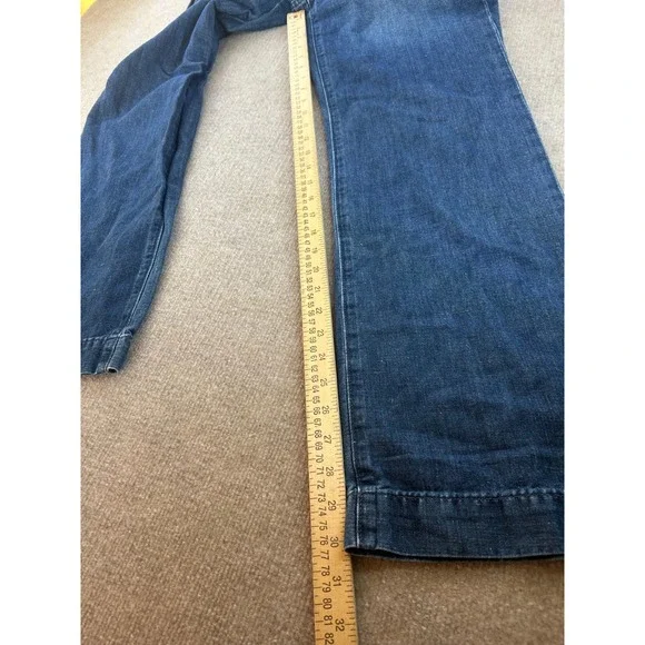 J.Crew Point Sur Wide Leg Jeans Blue Cotton Linen Patch Pocket F2116 Womens 6 - Picture 5 of 7